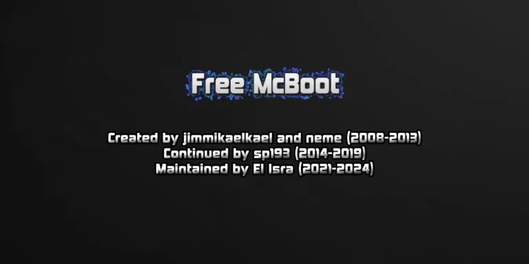 Menu FreeMcBoot su PlayStation 2 con Memory Card